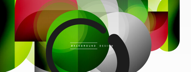 Fototapeta premium Round triangle shapes lines and circles. Geometric vector illustration for wallpaper banner background or landing page