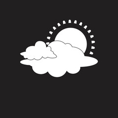 Weather sun and cloud illustration with flat design