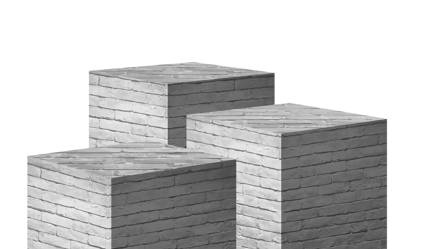 White grunge brick wall product display, Platforms presentation mock up show cosmetic  stage pedestal design isolated white background, 