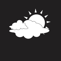 Weather sun and cloud illustration with flat design