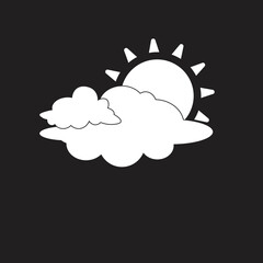 Weather sun and cloud illustration with flat design