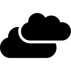 Cloud Glyph Vector Icon 