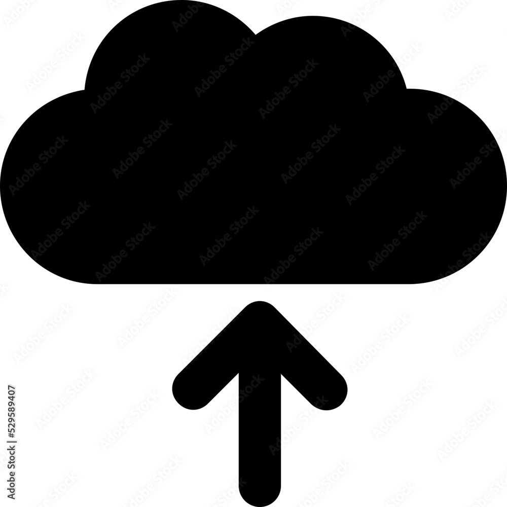 Canvas Prints cloud upload glyph vector icon