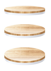 Wood Podium product display and platforms presentation mock up show cosmetic  stage pedestal design isolated white background