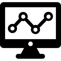 Online Graph Glyph Vector Icon 