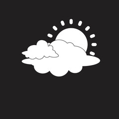 Weather sun and cloud illustration with flat design