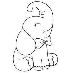 Cute elephant outline 