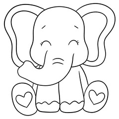 Cute elephant outline 