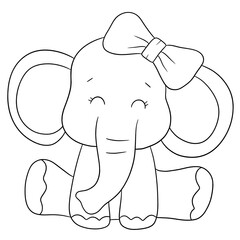Cute elephant outline 