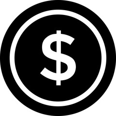 Dollar Glyph Vector Icon 