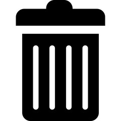Dustbin Glyph Vector Icon 