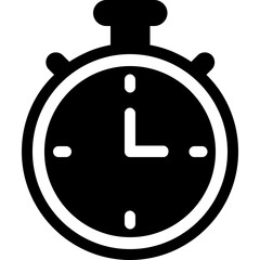 Stopwatch Glyph Vector Icon 
