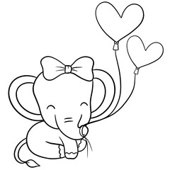 Cute elephant outline 