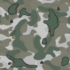 Fototapeta premium Seamless camouflage pattern of spots. Print on fabric and clothing. Vector illustration.