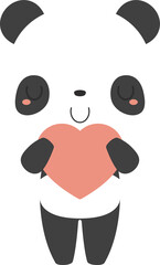 Cute giant panda bear cartoon character. Flat design illustration.	