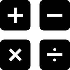 Math Symbols Glyph Vector Icon