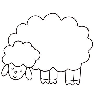 recommend clip art: Cute sheep outline 