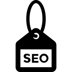 Seo Tag Glyph Vector Icon 