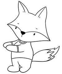 Cute fox outline 