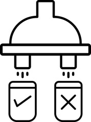 simple material filtering machine icon