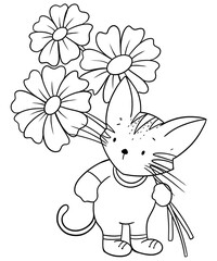 Cute cat outline 