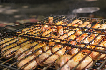 Delicious mushrooms on the grill