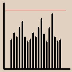 Business candle stick graph by Vector graph with green and red for bar graph icon 