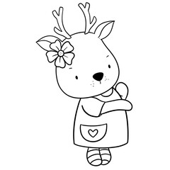 Cute deer outline 