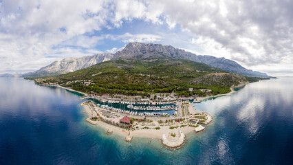 Panoramic view of beautiful town of Cres on the island of Cres, Adriatic sea in Croatia