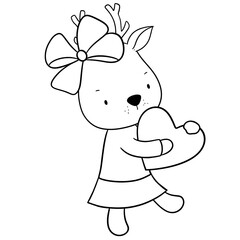Cute deer outline 