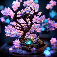 Crystal bonsai