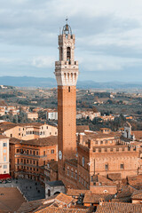 Fototapeta na wymiar View of the Torre del Manja tower. Siena. Italy
