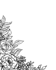 outline flower border frame decoration