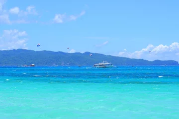 Behang Boracay Wit Strand White Beach, Boracay-eiland, Filippijnen