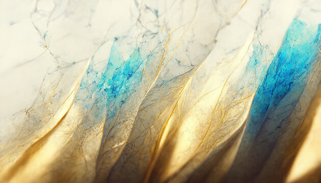 Fototapeta Abstract luxury golden marble background. Digital art marbling texture. Beautiful modern background texture