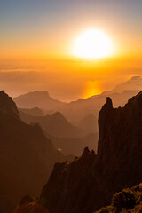 sunset over the mountains