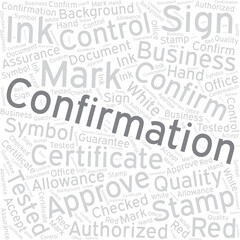  Confirmation Word cloud art Detailed Vector