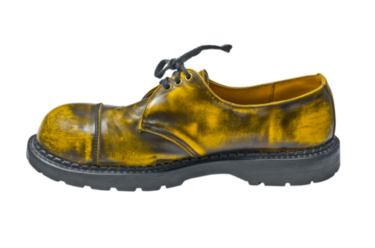 yellow shoe on transparent background