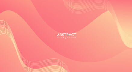 Abstract Orange background with waves, abstract background with lines, Pink background