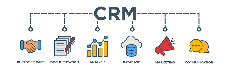 CRM Banner Web Icon Vector	