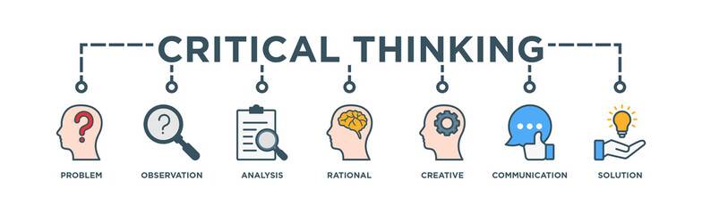 Critical Thinking Banner Web Icon Vector Illustration Concept For Analysis of Facts	