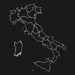 Italy Map with region borders. Vector illustration.