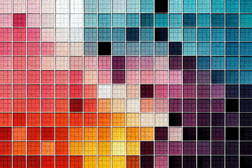Fototapeta premium Tiny squares different color pattern background. Colorful hd wallpaper
