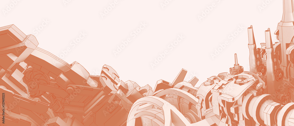 Poster abstract background. machine and industrial evolution for development of robotics technology concept