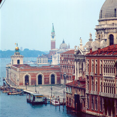 Venezia. Veduta aerea di Campo della Salute e Dogana da Mar verso San Giorgio Maggiore