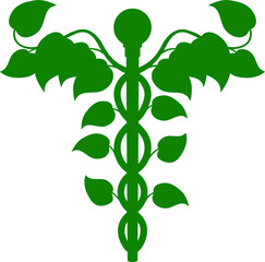 Caduceus DNA or holistic medicine concept