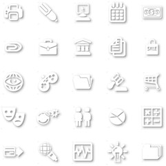 White minimalist icon set