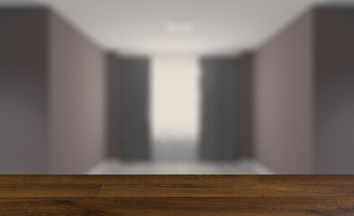 Fototapeta na wymiar Modern meeting room. 3D rendering.. Background with empty wooden table. Flooring.