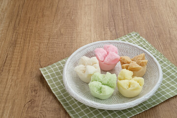 Kue Mangkok (Chinese fa gao) known as fortune cake, usually for Chinese New Year. Made from wheat flour and rice flour.