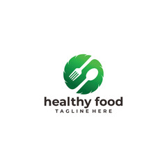 healthy food logo vector design template